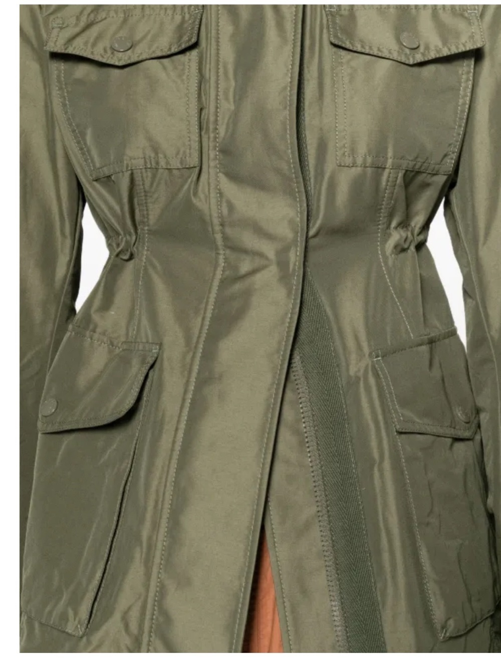 Moncler Hooded Jacket Women Medium 2 Military LLO concealed Field Cargo $1690 - Picture 5 of 16